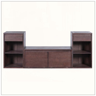 All-in-One Entryway Storage Bench with Cushion, Compartments, Drawers & Open Shelves, Storage Bench