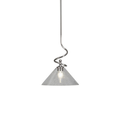 Fleurette Stem Hung Mini Pendant With 10" Clear Bubble Glass