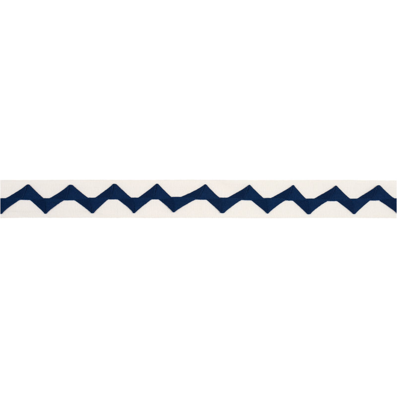 Schumacher x Mary McDonald Lazare Applique Tape, Navy/Ivory