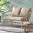 Outdoor Metal Frame Rattan Woven LoveSeat