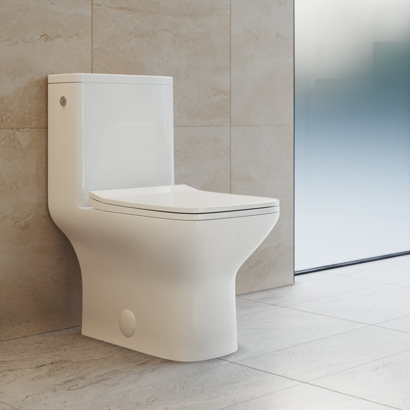 Toilette carrée une pièce à double chasse 1,1 / 1,6 GPP Carre, sans contact