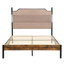 Structure de très grand lit avec tête de lit tapissier, fonction de charge et éclairage à DEL tactile, solution de rangement sous le sommier, aucun sommier nécessaire, mobilier de chambre à coucher moderne et confortable, revêtement en molleton d'agneau silencieux-1948913754