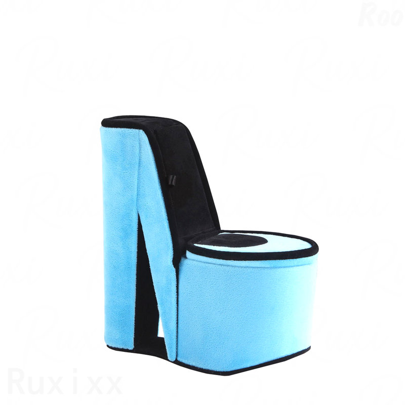 Boîte à bijoux 9 po avec rangement caché, conception de chaussures à talons hauts, velours turquoise, Turquoise