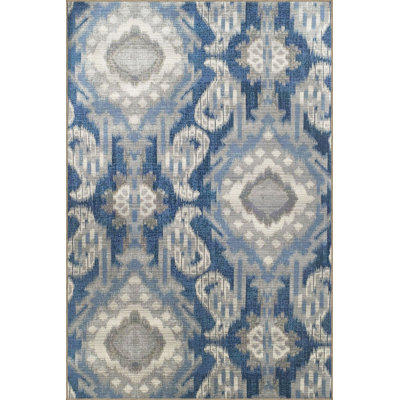 Blue Traditional Motif Vintage Decorative Washable Rug