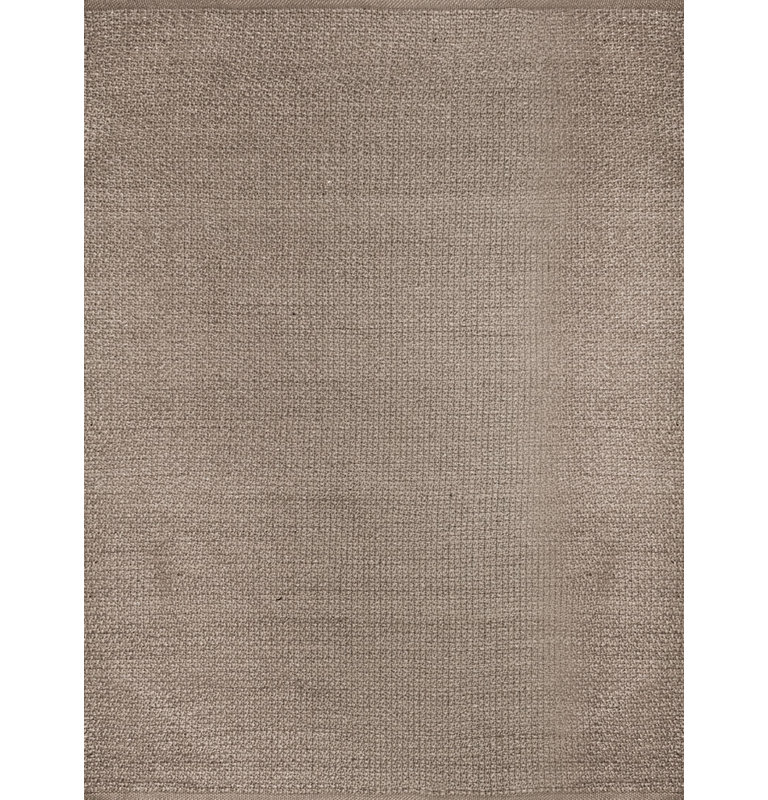 Rushni Hand Loomed Area Rug in Cappuccino/Taupe, Rectangle 5' x 8'