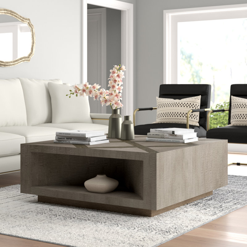 Larson Charcoal Oak & Elm 48" Square Coffee Table with Storage