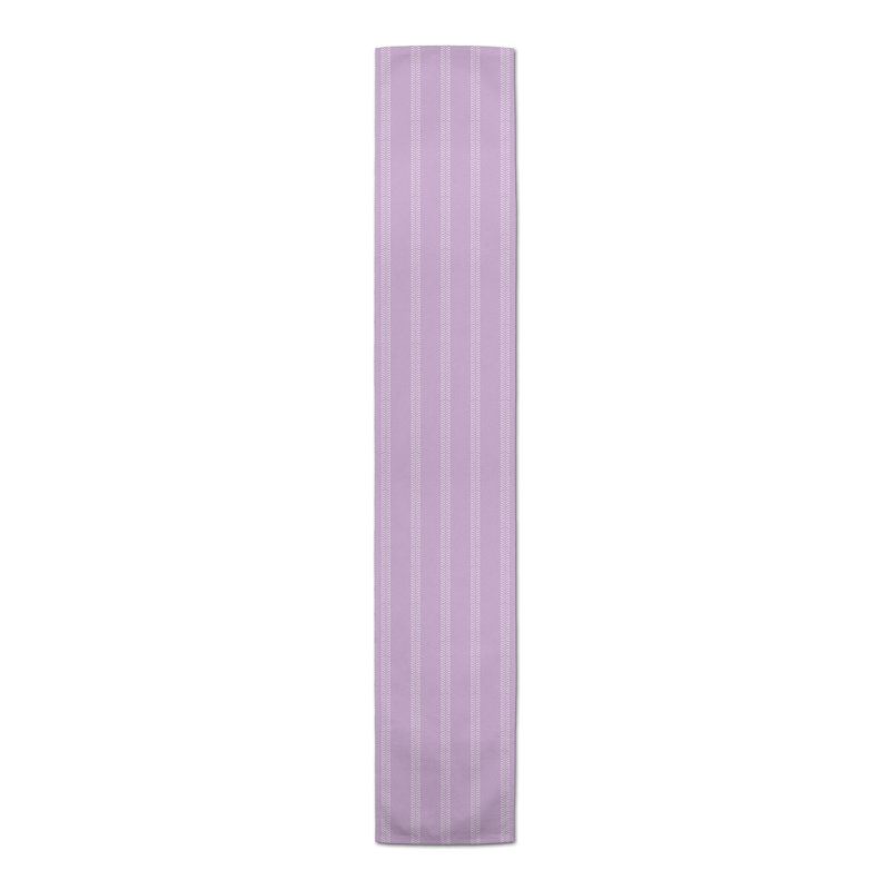 Youssef Rectangular Striped Table Runner, 90" x 16", Purple