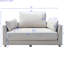 Canapé-lit en lin beige, multifonctionnel pour un usage quotidien, se transforme en méridienne et en matelas pliable