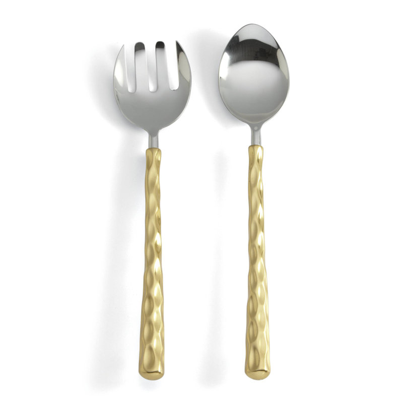 Truro Stainless Steel Salad Servers, Gold