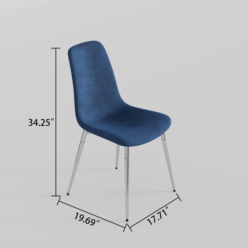 Glass Top Four Leg Dining Set, Blue/Silver, 5 Pieces: Table, 4 Chairs, 29.5" H x 35.4'' L x 63'' W