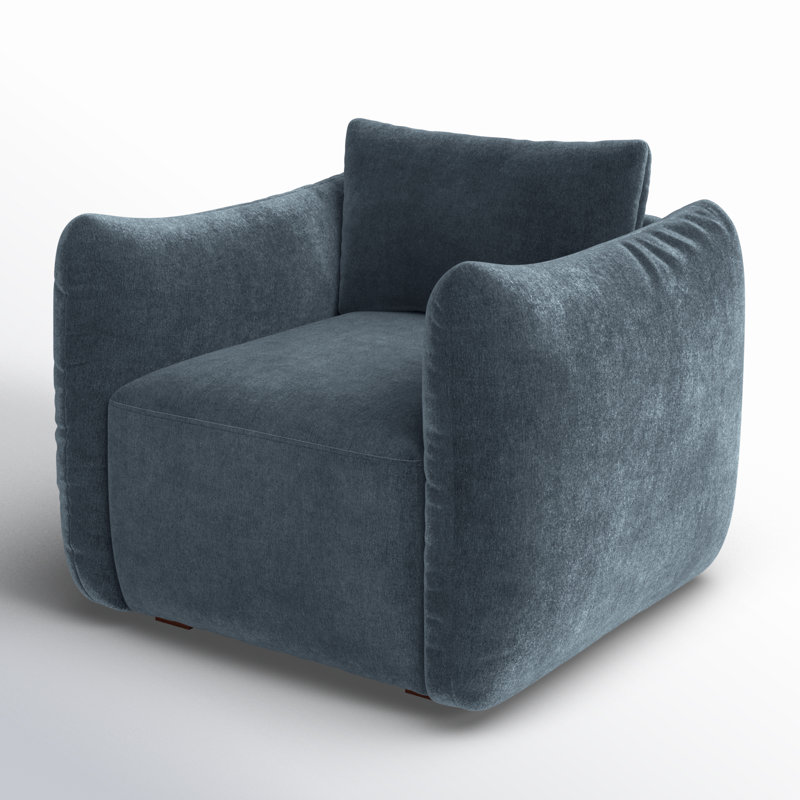 Fauteuil Lisette, Chenille bleue performance