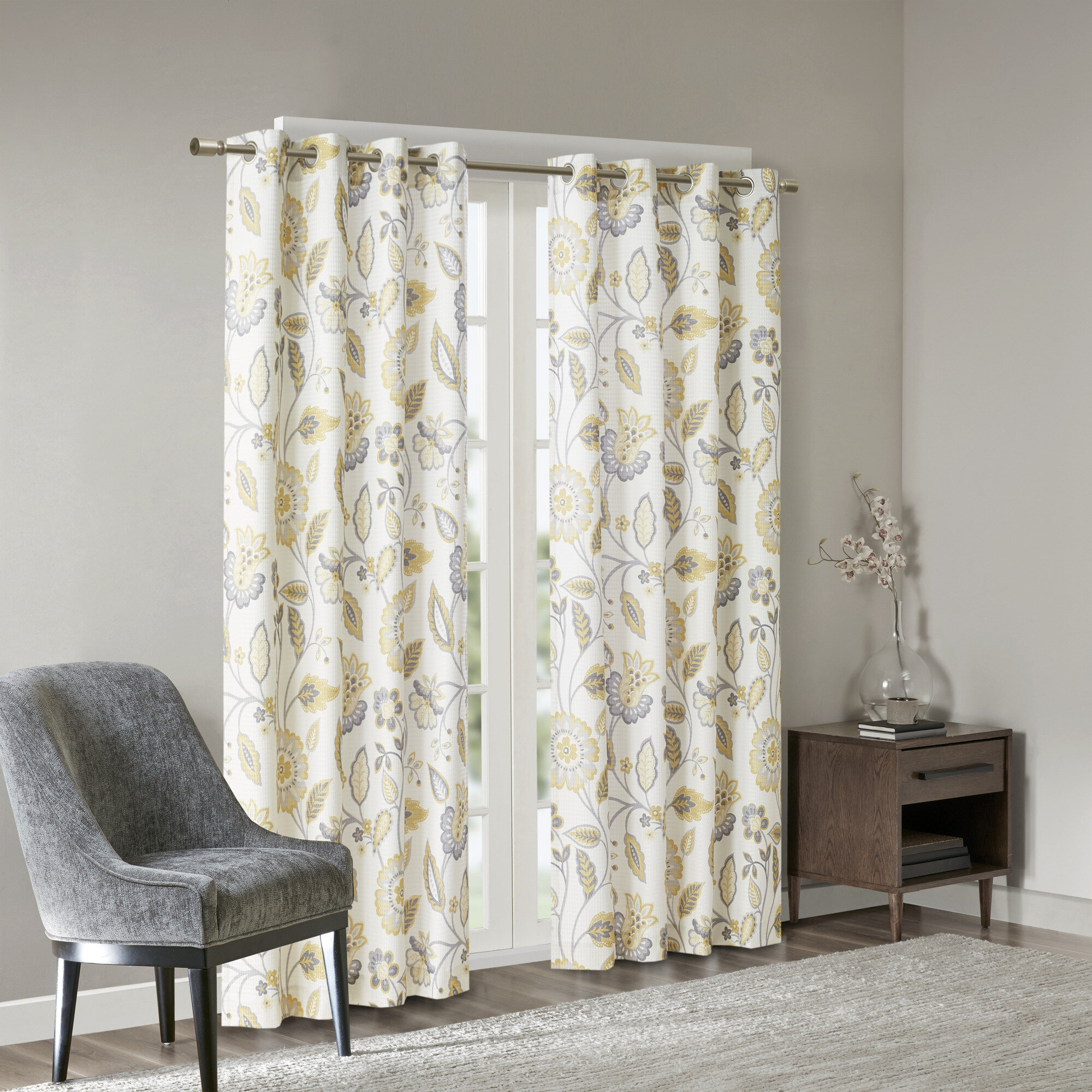 Lark Manor Jeannie Polyester Printed Room Darkening Curtain Panel ...