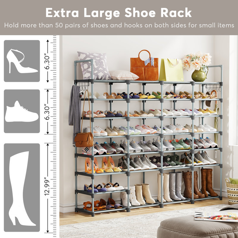 58 Pair Shoe Rack, Gray