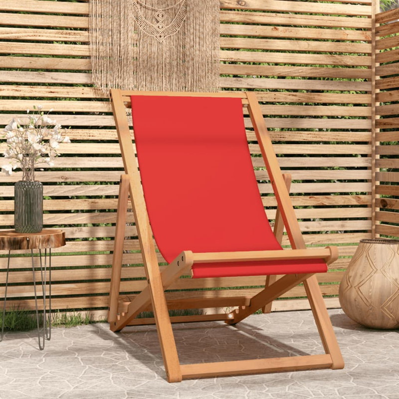 Hayg Folding Beach Chair, Red