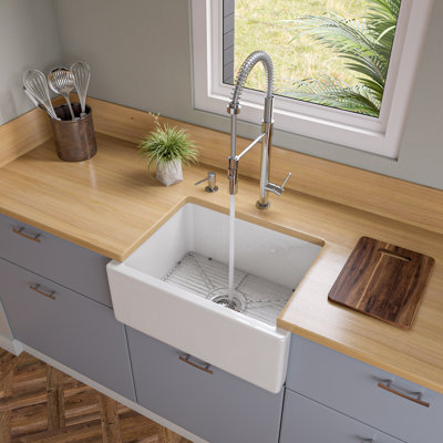 24'' L Single Bowl Fireclay Kitchen Sink