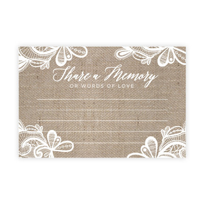 «Rustic Burlap Lace» Partager une carte mémoire