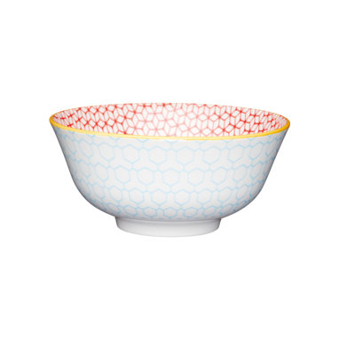 500ml Glazed Stoneware Geometric Soup Bowl