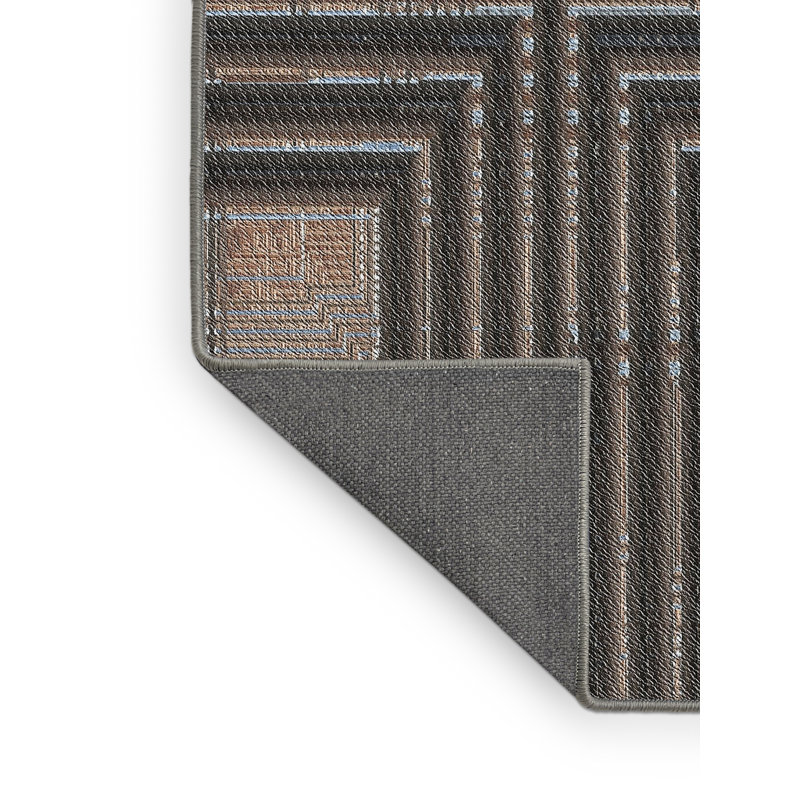 Tapis de zone brun à motif, Rectangle 5 pi x 8 pi