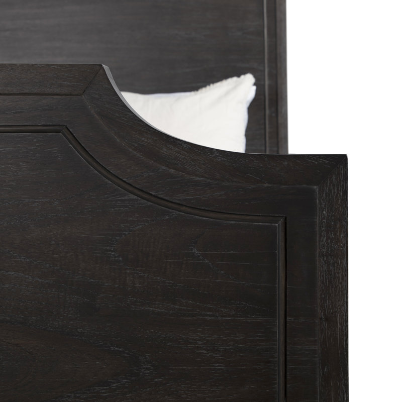 Alexandra Bed - Dark, Queen, Cerused Forest Black/Stained Gold