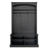 47.2'' Wide Hall Tree With Bench And Shoe Storage, Multi-Functional Storage Bench With 3 Hanging Hooks & Open Storage Space, Rectangle Storage & Shelves Coat Rack For Hallway