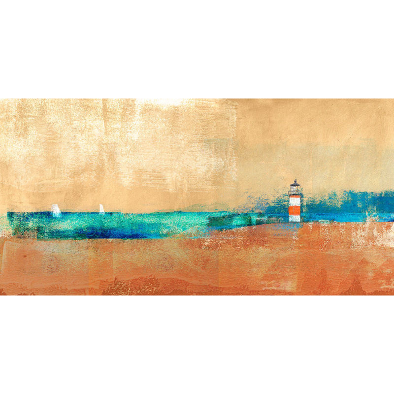 Coast Line and Lighthouse 1 Piece Wrapped Canvas Wall Art, 70cm H x 140cm W x 4cm D