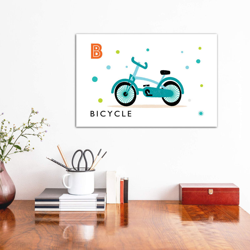 «B Is» pour vélo - impression, Pas de tapis, H 26 po x l 40 po x 1,5 po, Toile tendue