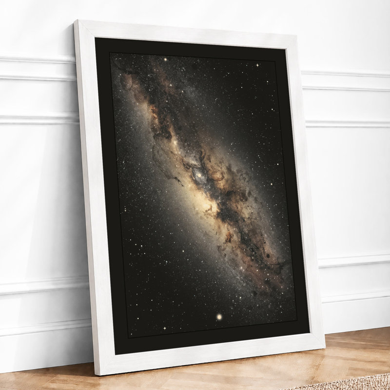 Milky Way Core Minimalist - Framed Print, A4 - 29.7 x 21.0 cm, White