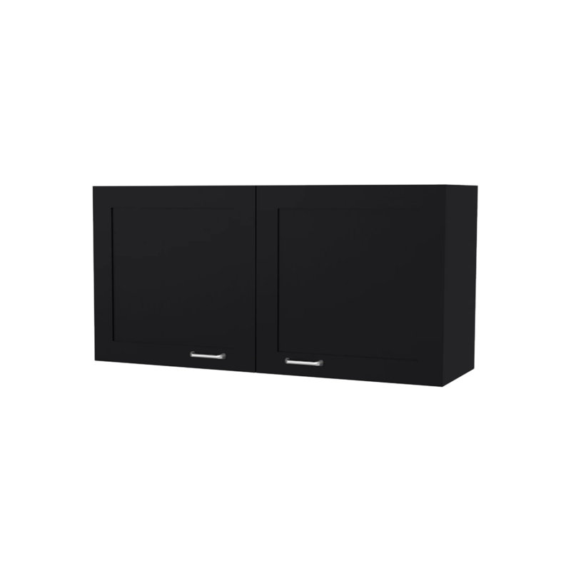 Armoire de cuisine murale avec 2 portes, Noir, noir, noir, noir