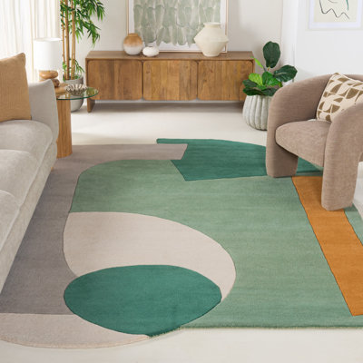 Tapis vert / ivoire Saidey