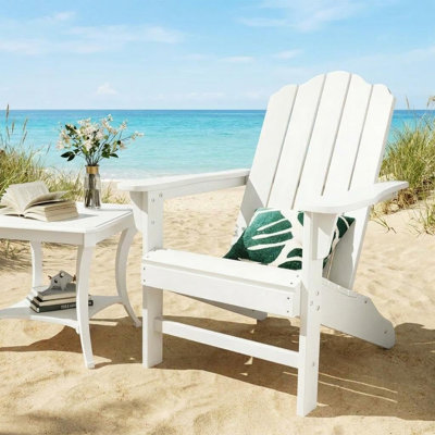 Chaises pliantes Adirondack, chaises de patio extérieur en bois PEHD avec porte-gobelet et accoudoirs larges, chaises de jardin en plastique résistantes aux intempéries pour la cour, la terrasse, le bord de la piscine, le camping