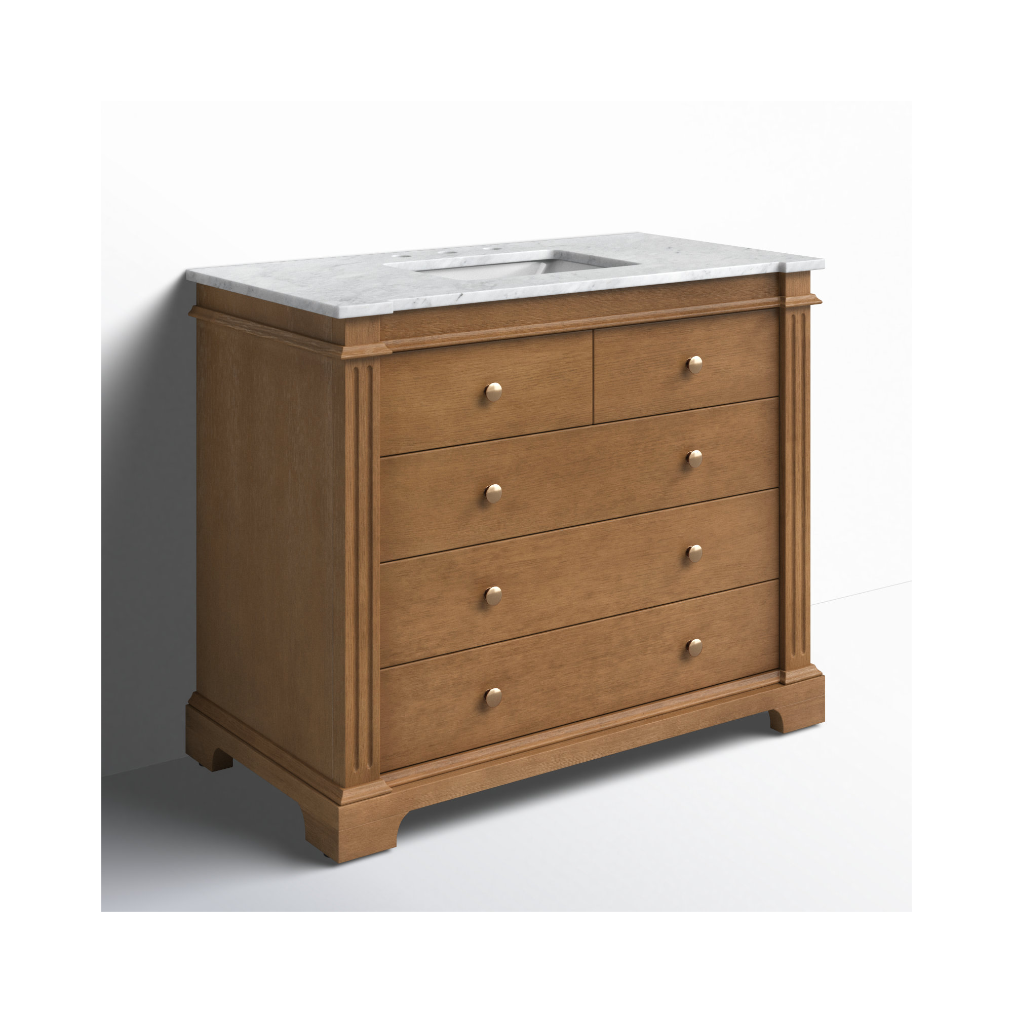Garza 42" Single Bathroom Vanity Set, Brown
