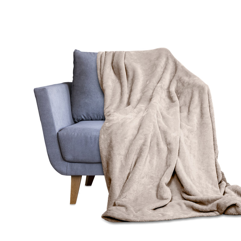 Couverture polaire en microfibre, Chameau, L 50 po x L 60 po