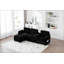 Canapé en velours côtelé de type L uni avec motif segmenté 4 places, porte-gobelet, port USB, boîte de rangement, console mobile et repose-pieds de style UNI-278951993