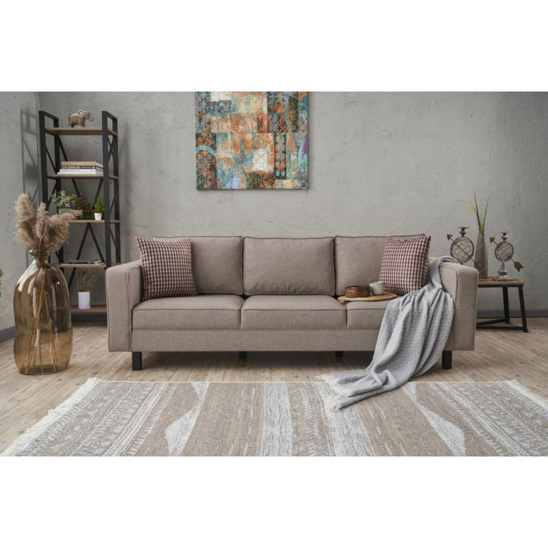 Canapé rembourré Breaanna, Mélange de polyester brun