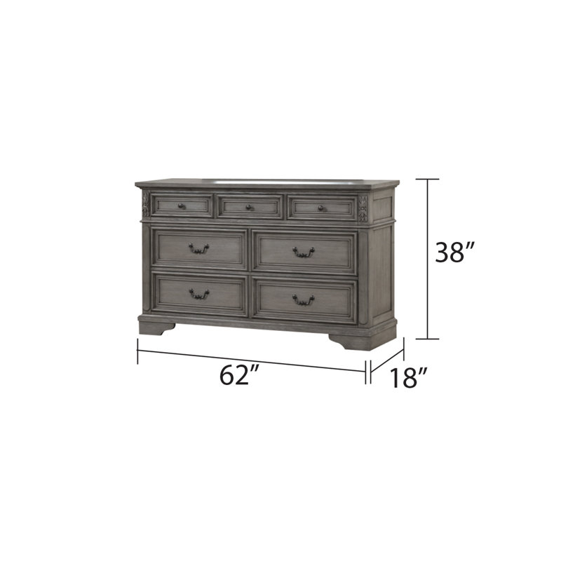 Ensemble de chambre Azoriah, Très grand, 5 Pcs: Bed, 2 Dressers, Nightstand, Mirror