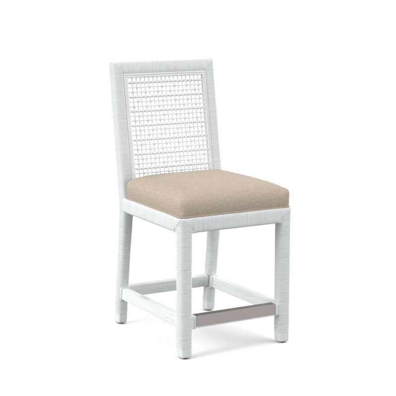 Tabouret de comptoir 24 po Scotia Glinda, Performance Crypton coquille d'œuf; 0884-93, Blanc givré