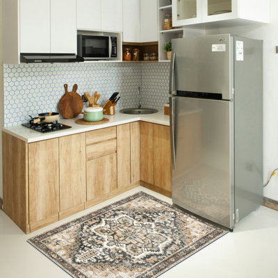 Sarah Black Cushioned Kitchen Mat