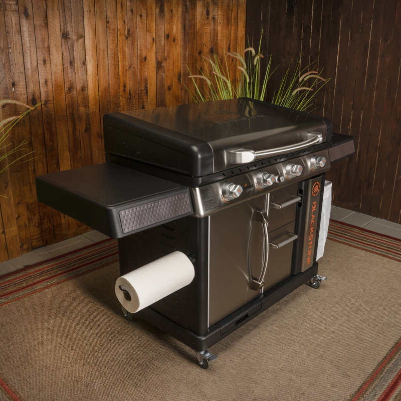 Blackstone 4 - Burner Free Standing Liquid Propane 60000 BTU Gas Grill with Cabinet