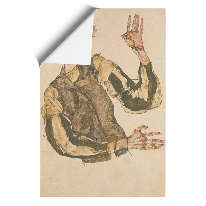 Self-Portrait Vol.4 by Egon Schiele - No Frame Painting, 30cm H x 21cm W x 0.1cm D