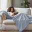 1-Piece Full/Queen Rayon Blanket, Light Blue