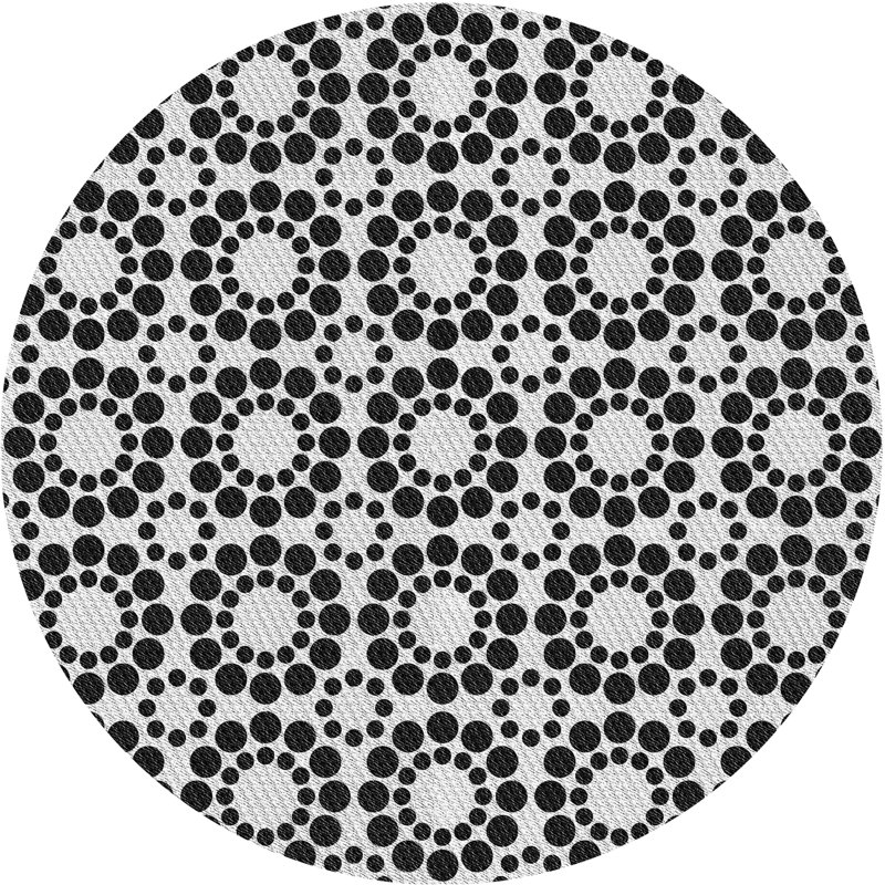 Tapis noir/gris à motifs West Brookfield, Rond 5 pi