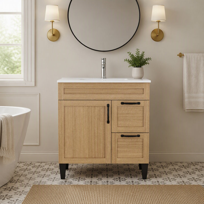 Freestanding Standard With Ceramic Top, 31.5
