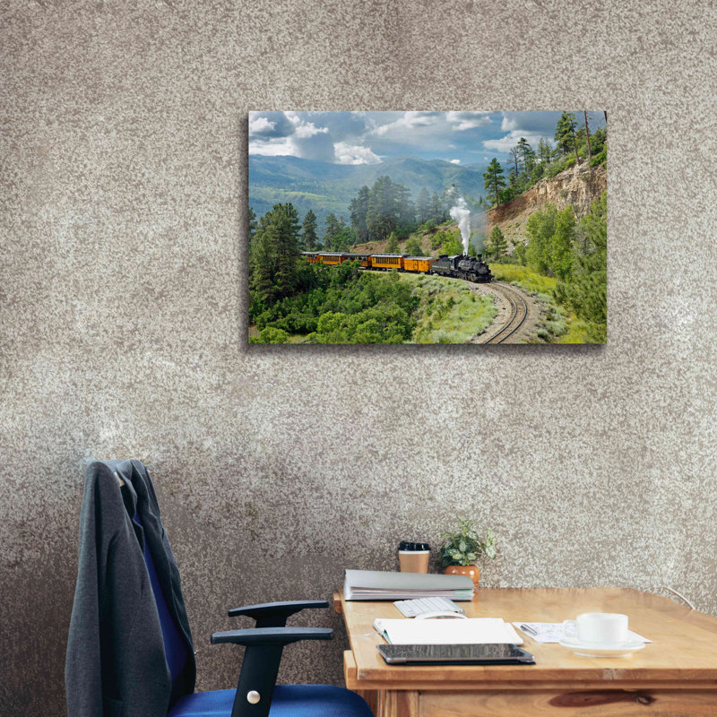 " The Train, From Bridge " by Mike Jones, 26" H x 40" W x 1.5" D