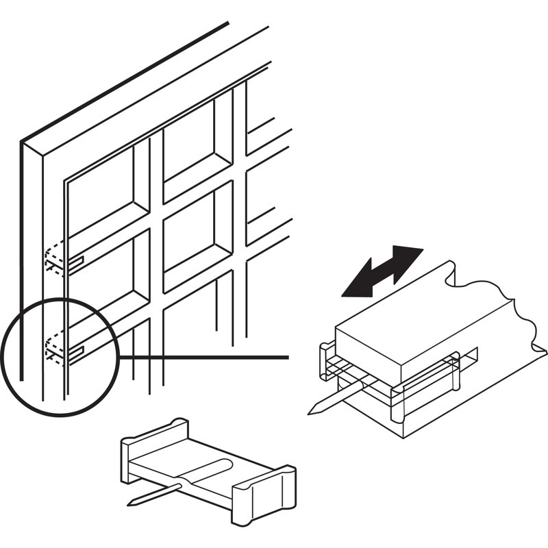 Window Grid Retainer Clips, Clear Plastic, 7/8 in.