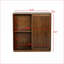 Buffet Mid-Century avec 2 portes coulissantes et amp; Bandes de bois massif | Rangement spacieux | Trou de sortie | Noyer brun | Panneau de fibres à densité moyenne