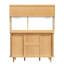 Sideboard with Rattan Drawers, Glass Sliding Doors & Wine Glass Holders-129219672
