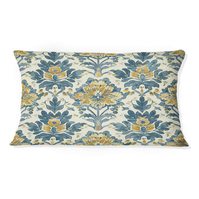 Motif de fleurs de campagne jaune et bleu III - Coussin Country