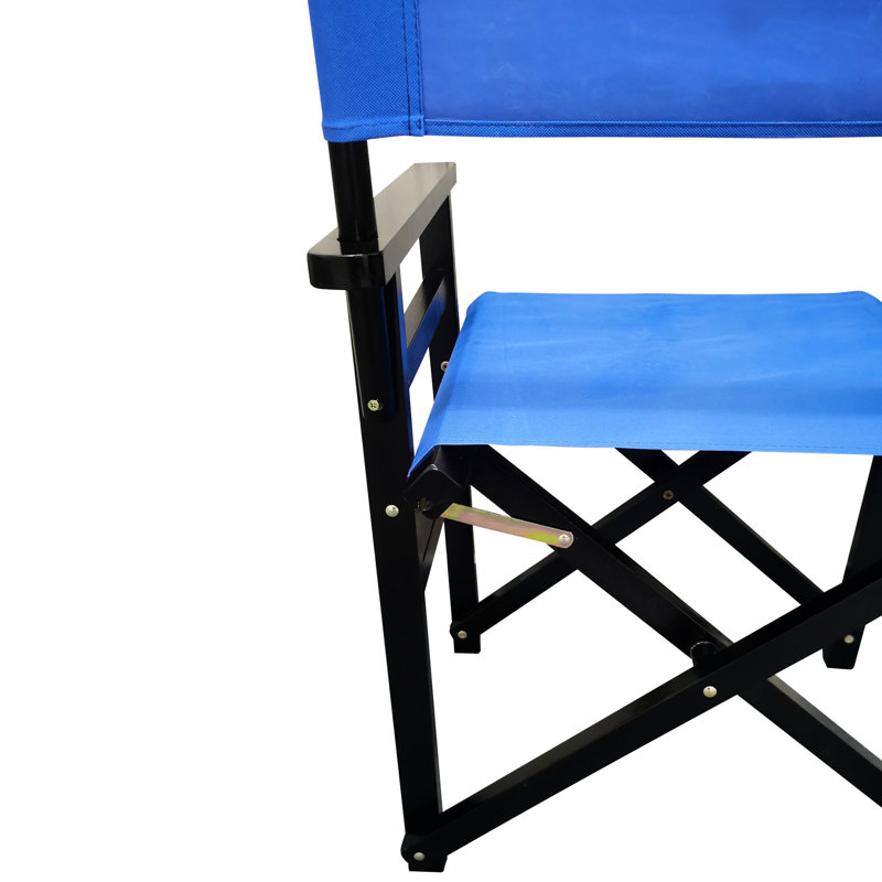 Chaise pliante en bois avec coussin d'assise en toile noire - Paquet de 2. Pratique. Dimensions : 51 cm x 58 cm x 91 cm. Poids : 6,5 kg (2 chaises). Durable. Facile à transporter.