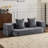 Multi-Functional Convertible Sectional Sofa with Fold-Out Bed & Ottoman Stools - Compact Chenille Couch for Small Spaces, Home Office, & Guest Rooms?-213685880
