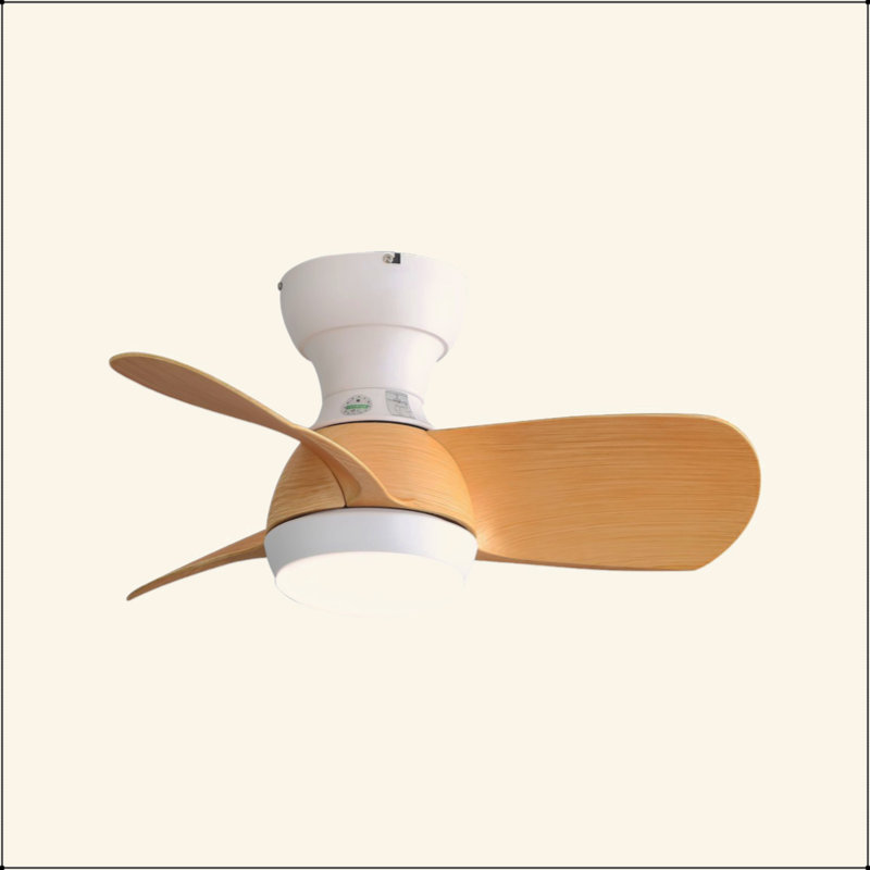 Mini ventilateur de plafond à DEL 23 pouces avec 3 moteurs à courant continu à télécommande 3 lames à intensité variable pour la chambre à coucher